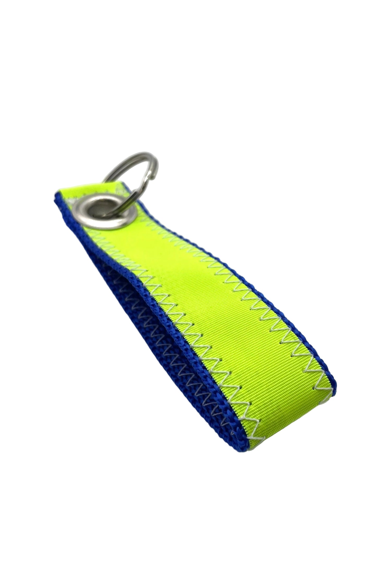 Schlüsselanhänger aus Segeltuch in Neon grün.