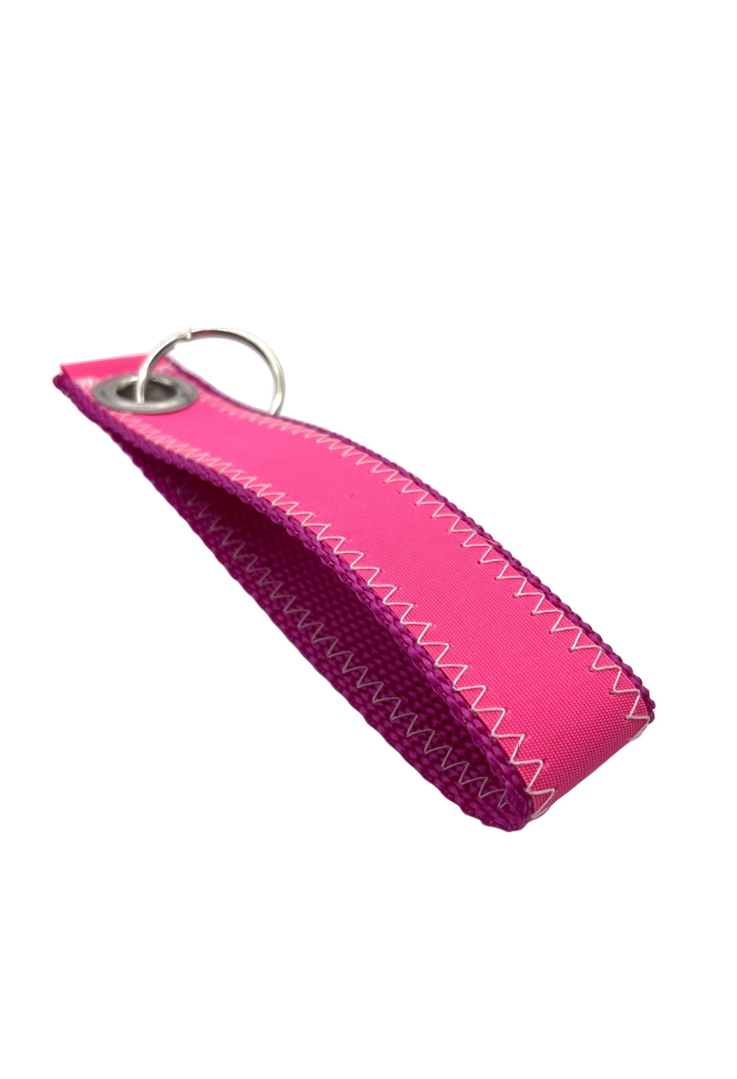 Schlüsselanhänger aus Segeltuch in Pink.