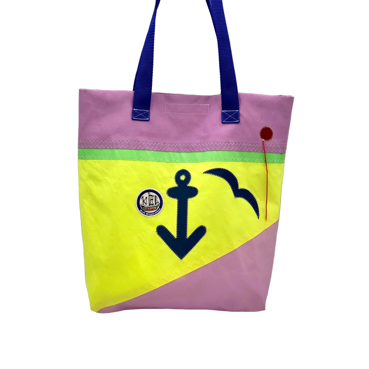 #Shopper in Pink/Gelb aus Segeltuch. Segeltuch