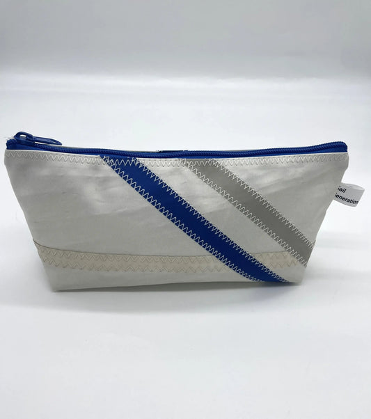 Stifttasche Streifen Blau/Grau