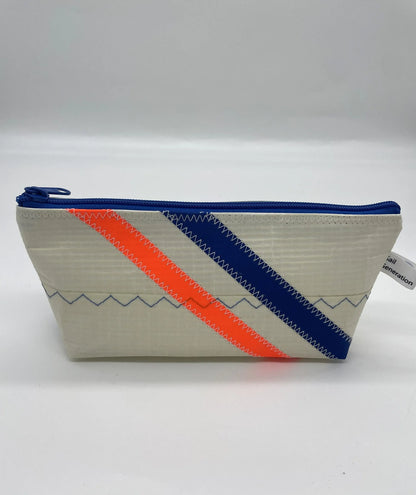 Stifttasche Streifen Orange/Blau