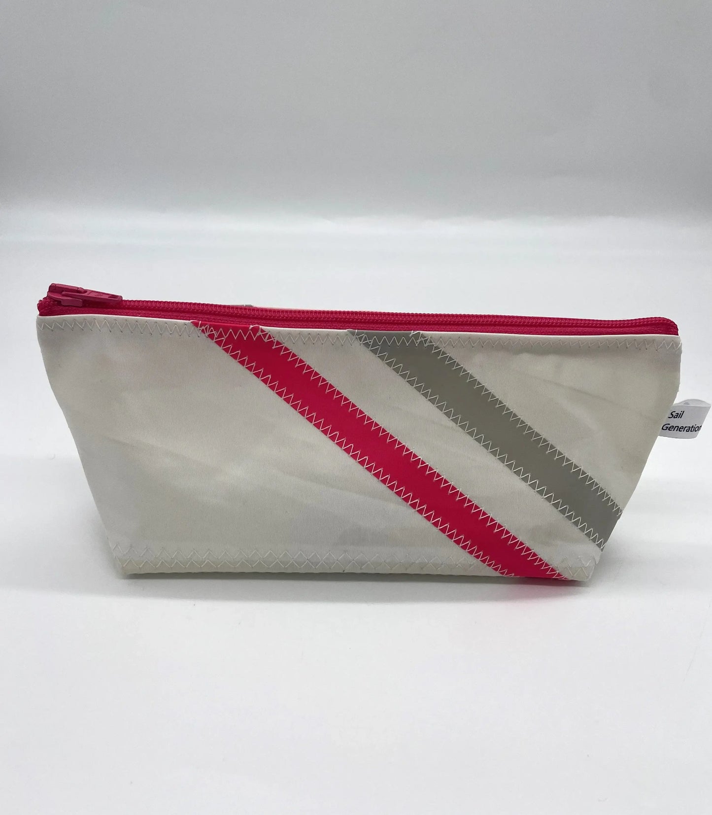 Stifttasche Streifen Pink/Grau